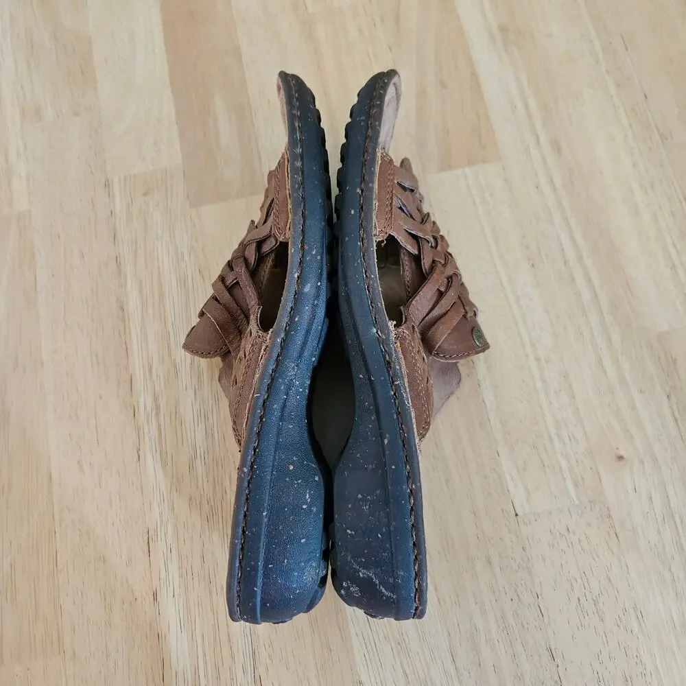 UGG Australia Keala Fisherman Sandals Sz 7 Brown Basketweave Slip On Leather